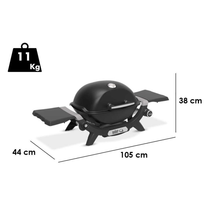 Weber Q1200N kannettava kaasugrilli, 2,93 kW, valurautaritilä