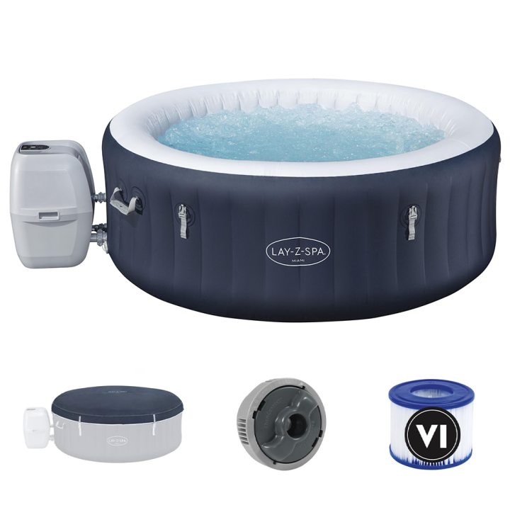 Bestway Lay Z Spa Miami AirJet 6001C poreallas 180 180 66 cm 3 4 henkilölle