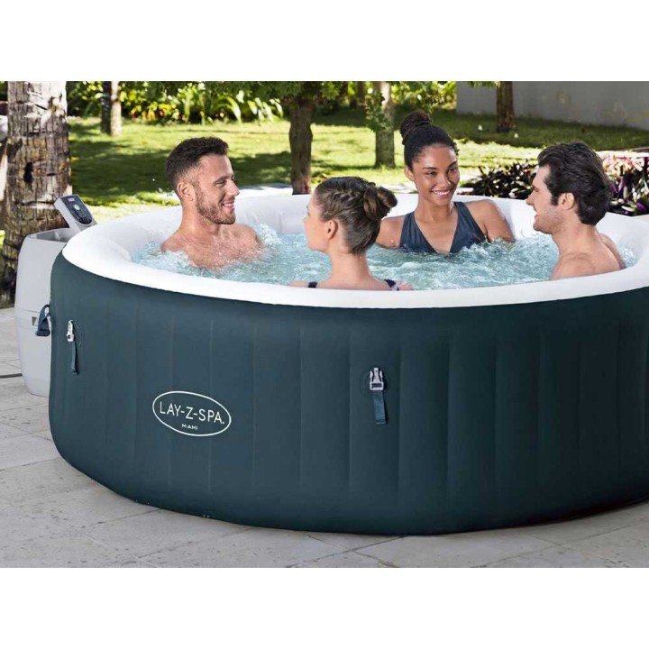 Bestway Lay-Z-Spa Miami AirJet 6001D poreallas 5–6 henkilölle, 196 × 66 cm, vihreä