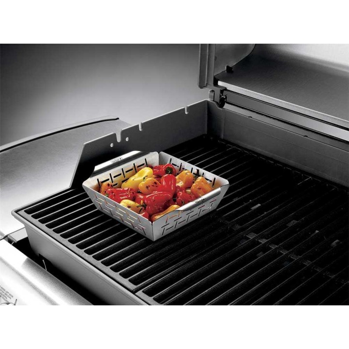 Weber Deluxe -kypsennyskori kasviksille ja pienille lihapaloille, ruostumaton teräs