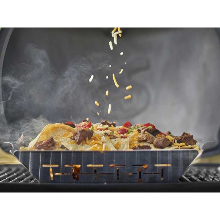 Weber Deluxe -kypsennyskori kasviksille ja pienille lihapaloille, ruostumaton teräs