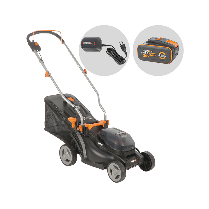 Worx WG733E akkuruohonleikkuri 20 V 4 Ah leikkuuleveys 33 cm