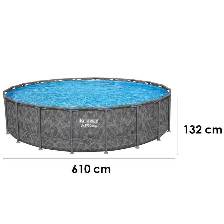 Bestway APX 365 561KE uima-allas, Ø610 × 132 cm, 33 240 l, 11–15 henkilölle
