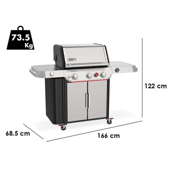 Weber Genesis SP-335W -kaasugrilli, 3 poltinta, 18,76 kW, 68 × 48 cm