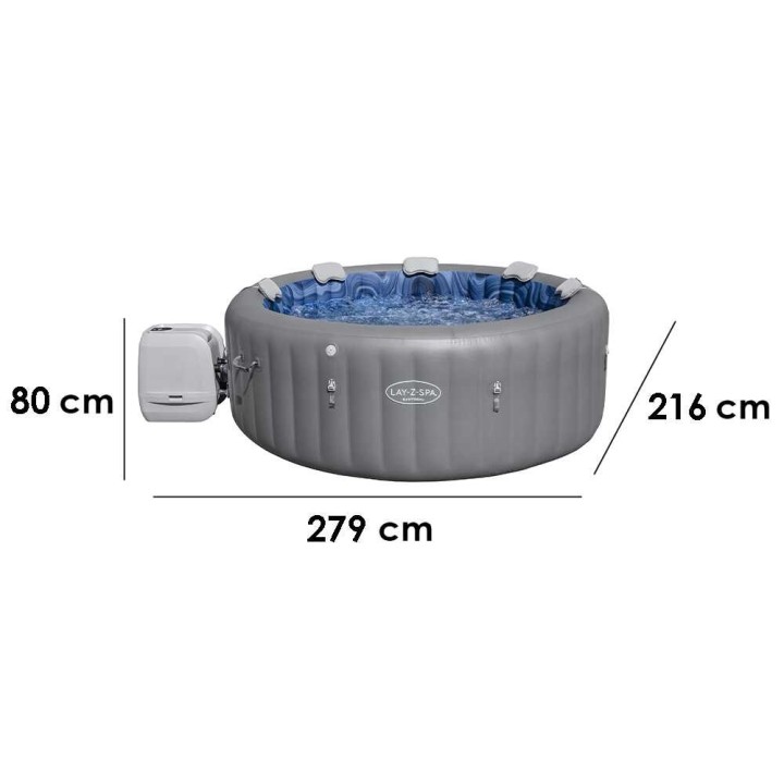 Bestway Lay-Z-Spa Santorini HydroJet 6001T poreallas, 216 × 216 × 80 cm, 7–8 henkilöä