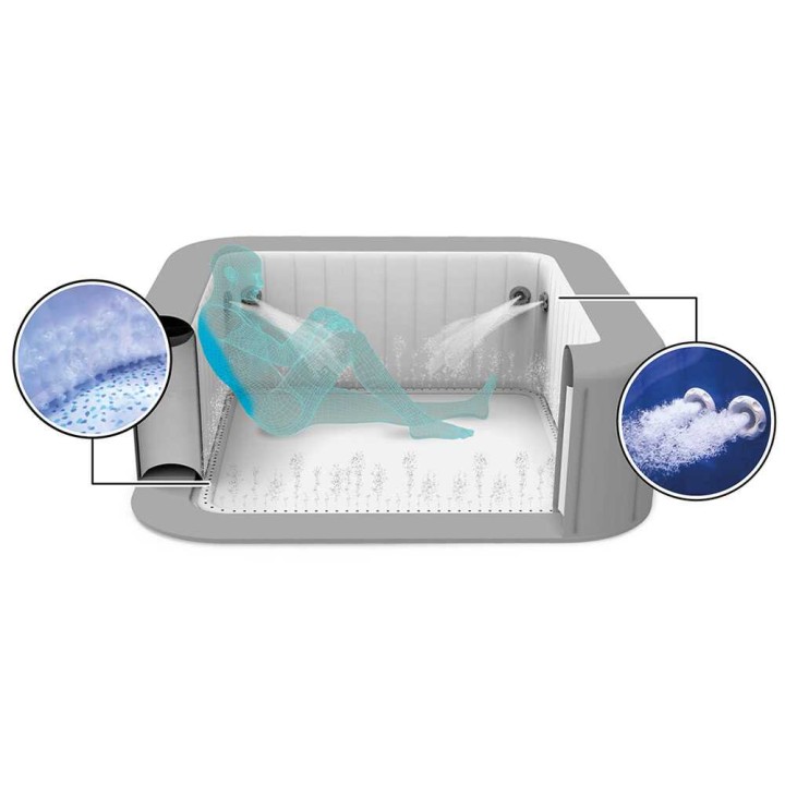 Bestway Lay-Z-Spa Santorini HydroJet 6001T poreallas, 216 × 216 × 80 cm, 7–8 henkilöä