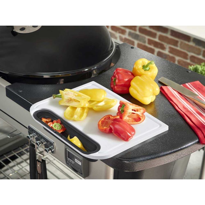 Weber-leikkuulauta keräysastialla grillaukseen ja keittiöön