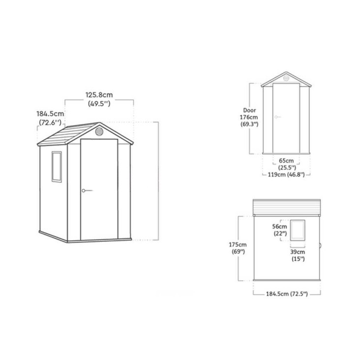 Garofalo Tuscany EVO 80 Pagoda PVC-varastomökki, 82,5 × 82,5 × 198 cm