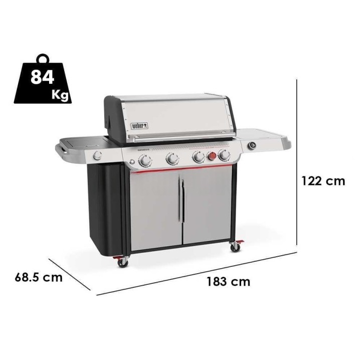 Weber Genesis SP-435W kaasugrilli, 4 poltinta, 21,1 kW, 86 × 48 cm