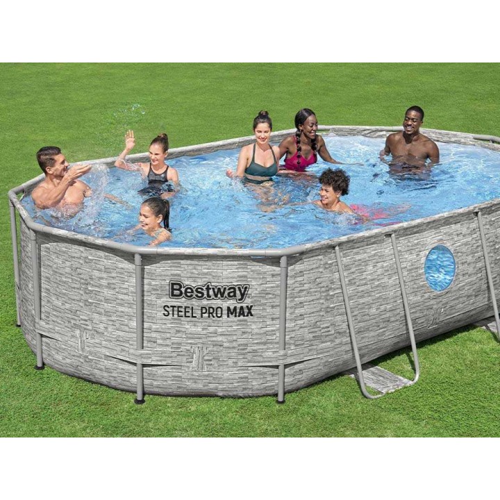 Bestway Steel Pro Max Splashview 56946 uima-allas, 488 × 305 × 107 cm