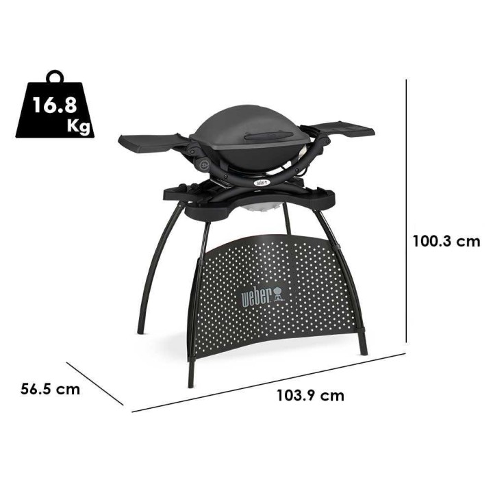 Weber Q1400 sähkögrilli jalustalla, 2,2 kW, 43 × 32 cm