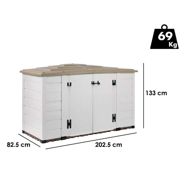 Garofalo Tuscany Evo 200 säilytyslaatikko, PVC, 1 800 l, 202,5 × 82,5 × 133 cm