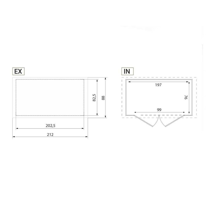 Garofalo Tuscany Evo 200 säilytyslaatikko, PVC, 1 800 l, 202,5 × 82,5 × 133 cm