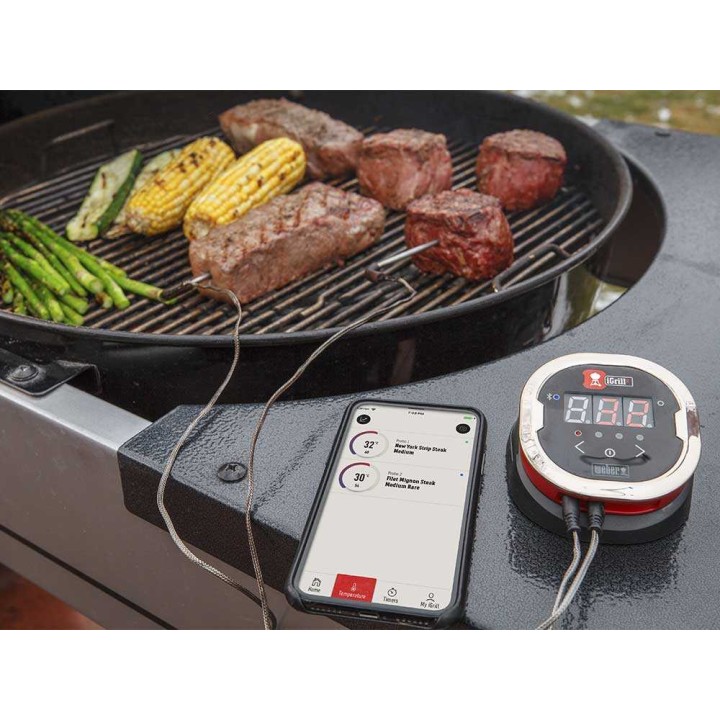 Weber iGrill 2 digitaalinen lämpömittari, 4 anturia, 2 anturia mukana