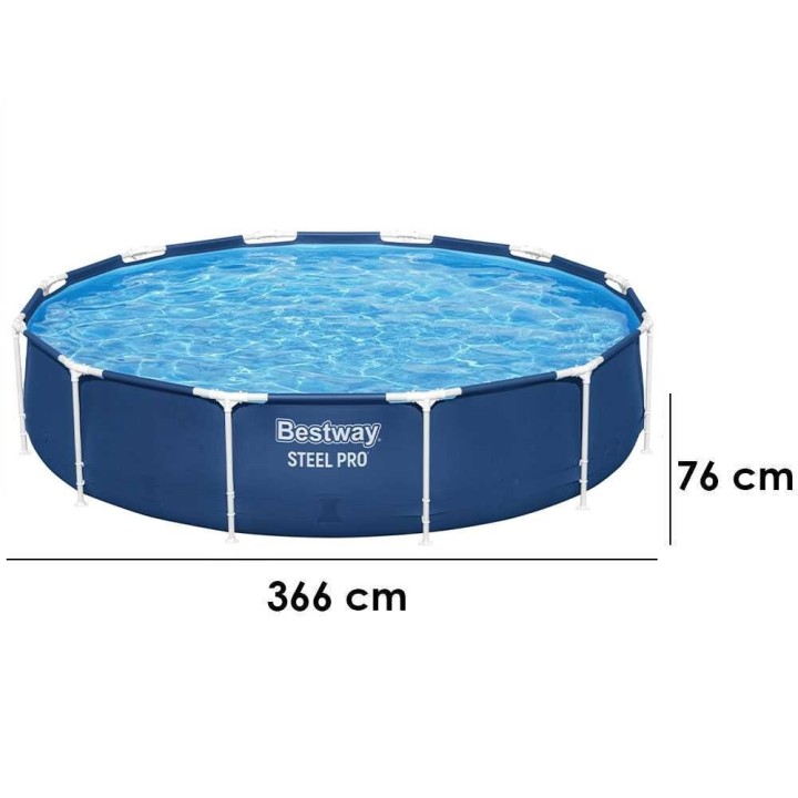 Bestway Steel Pro 56706 pyöreä uima-allas, 366 × 76 cm, 6 473 l