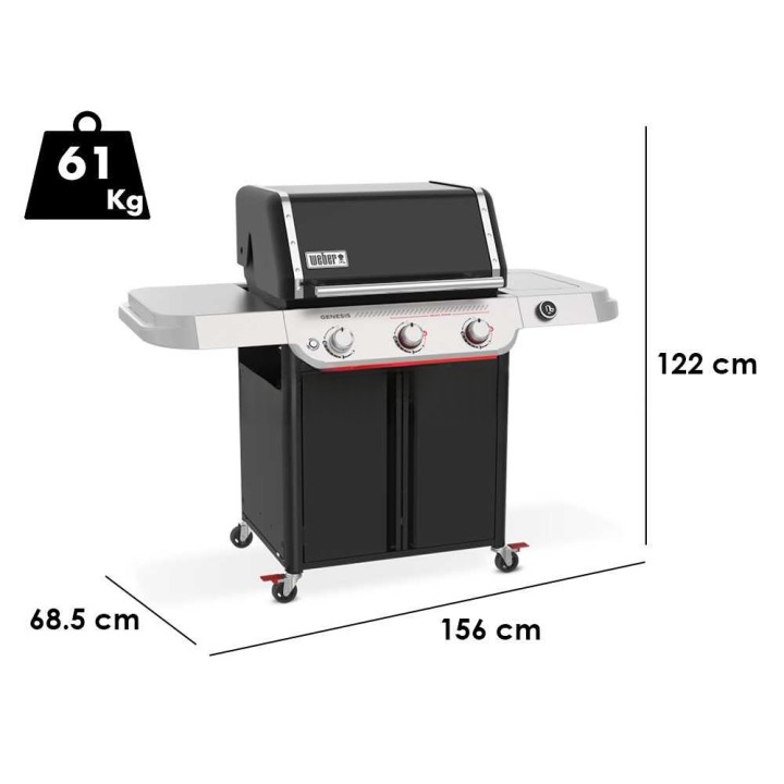 Weber Genesis E-325W kaasugrilli, 3 poltinta, 14,36 kW