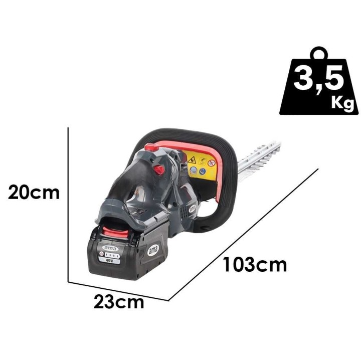 Ama Freemow 98708 akkukäyttöinen pensasleikkuri, 40 V, 60 cm
