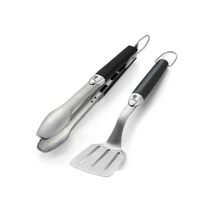 Weber Premium 2-osainen grillivälinesarja, kulmalasta ja lukittavat pihdit