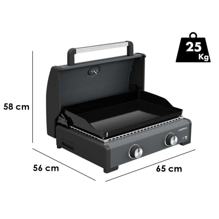 Campingaz Sigma 2 Cook kaasukäyttöinen plancha-grilli kannella, 6 kW