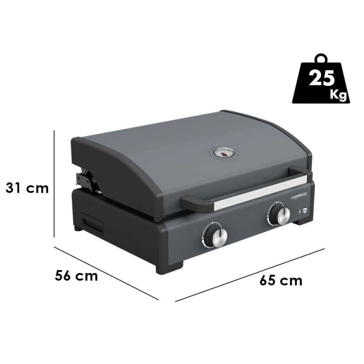 Campingaz Sigma 2 Cook kaasukäyttöinen plancha-grilli kannella, 6 kW