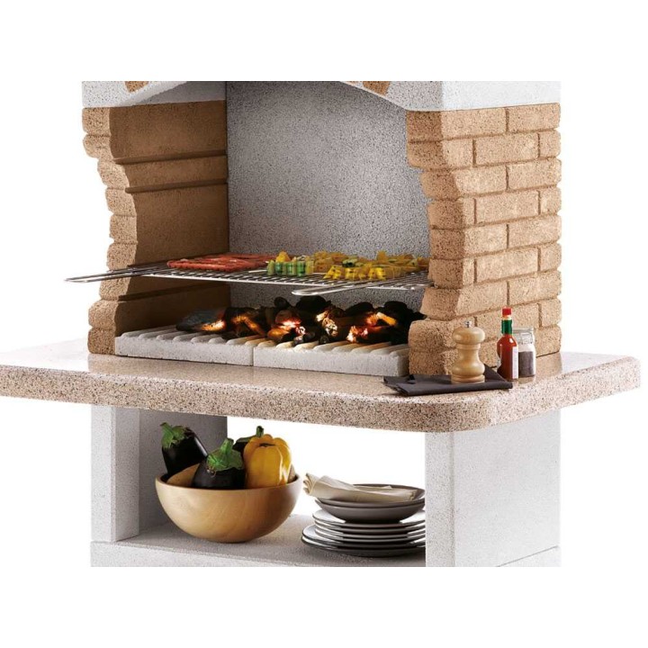 Palazzetti Tupai 2 muurattu puu- ja hiiligrilli, 68 × 40 cm, 550 kg