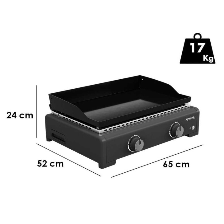 Campingaz Othello 2 kaasukäyttöinen plancha, 6 kW, 58 × 36 cm