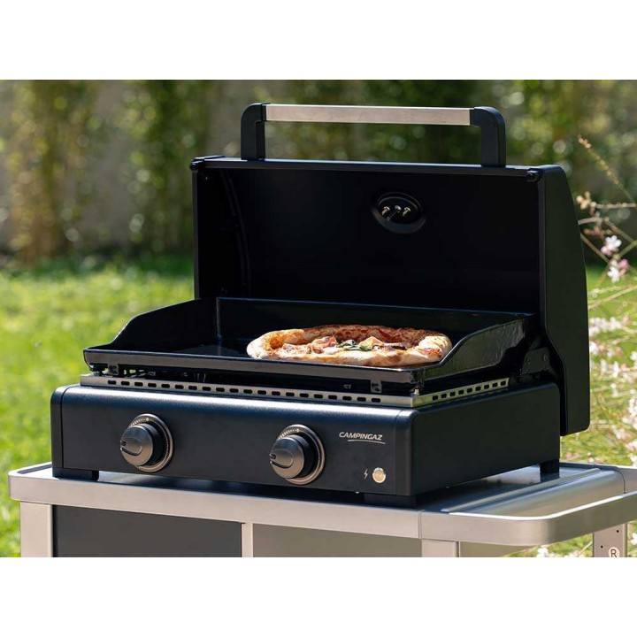 Campingaz Onyx 2 kaasukäyttöinen plancha-grilli, kansi, 6 kW