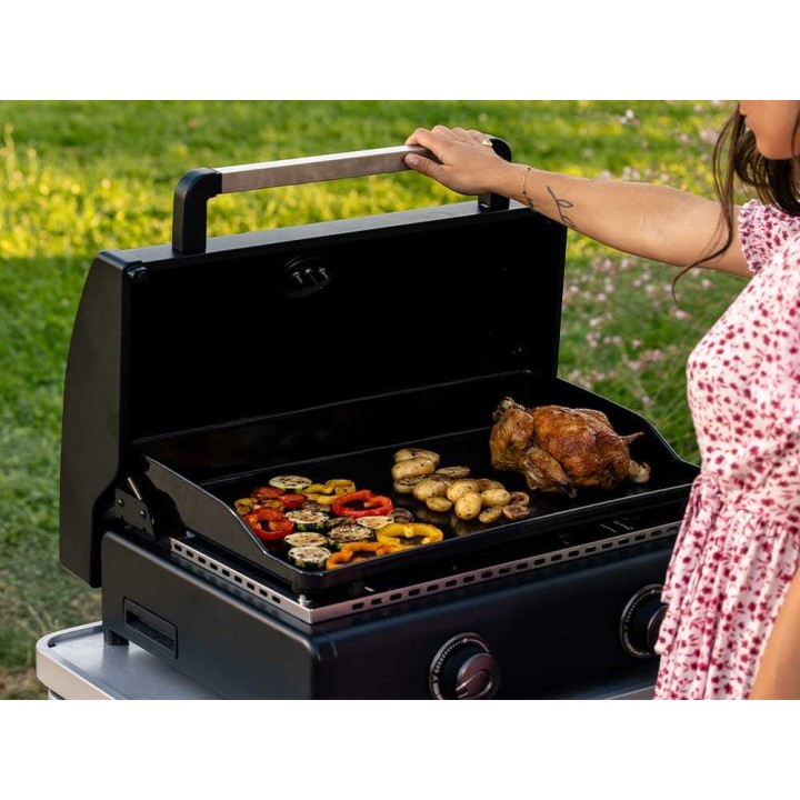 Campingaz Onyx 2 kaasukäyttöinen plancha-grilli, kansi, 6 kW