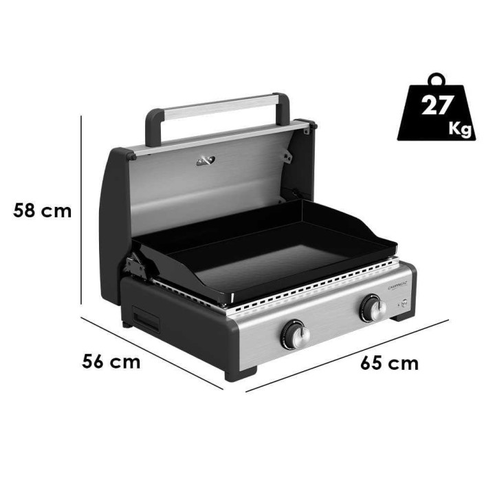 Campingaz Master 2 Pro kaasukäyttöinen plancha-grilli kannella, 6 kW
