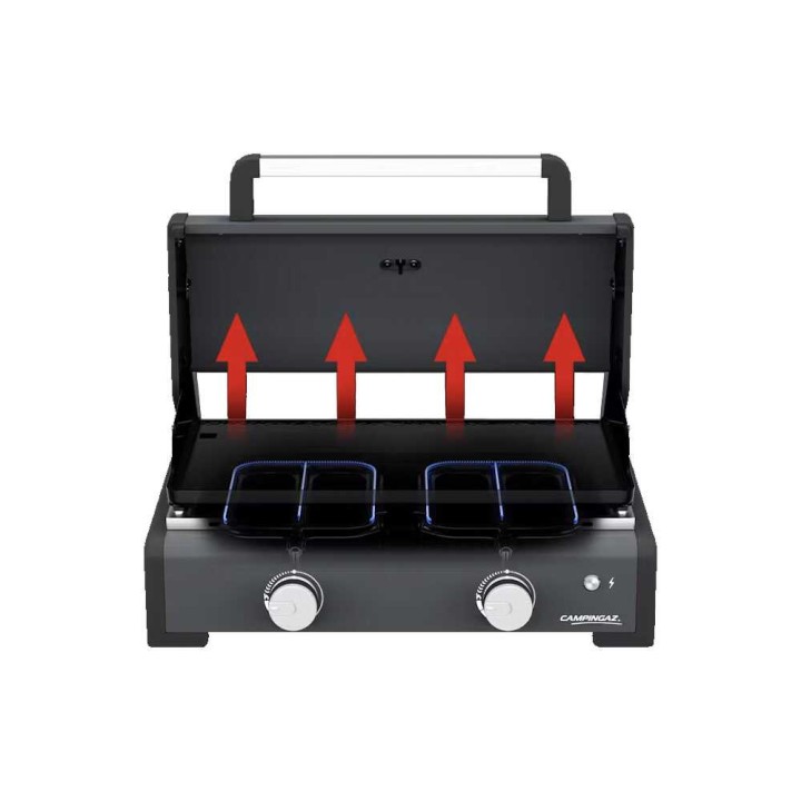 Campingaz Master 2 Pro kaasukäyttöinen plancha-grilli kannella, 6 kW