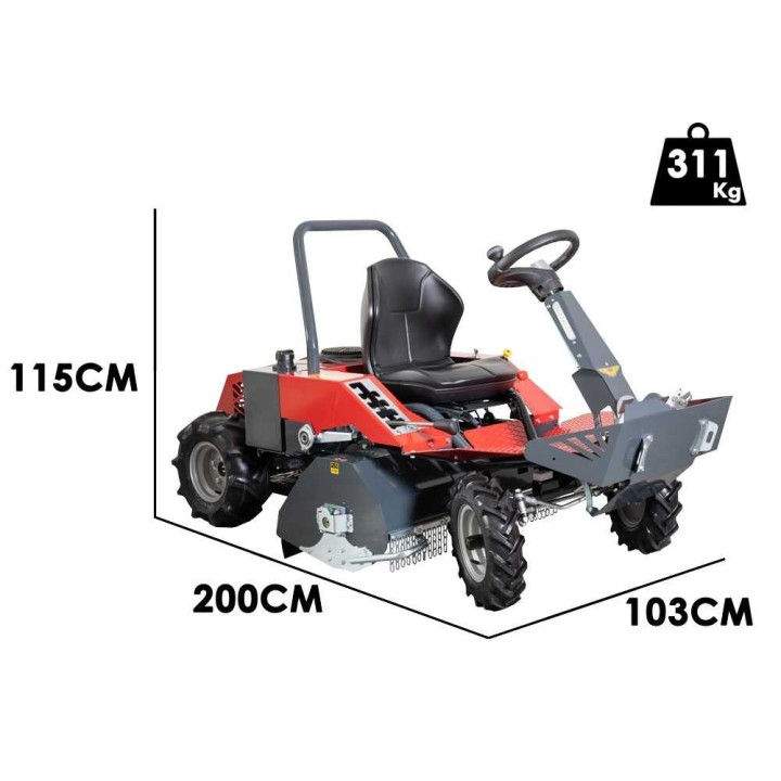 Meccanica Benassi Fox Mini traktorimurskain, Loncin 452 cm³, hydrostaattinen, 85 cm