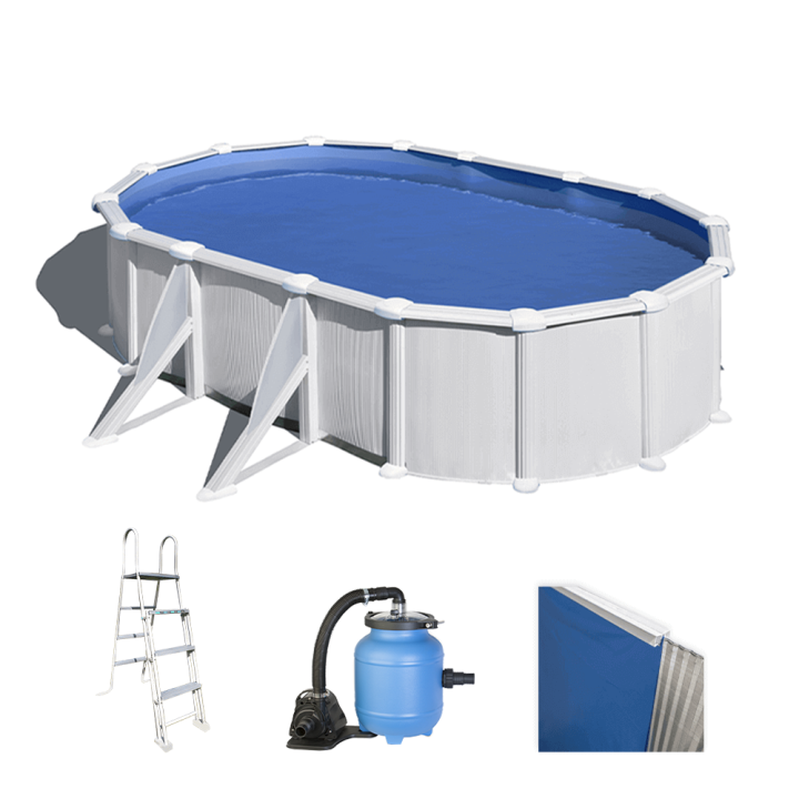 Gre Atlantis Ovale 610 375 120 cm teräsallas Aqualoon suodatin