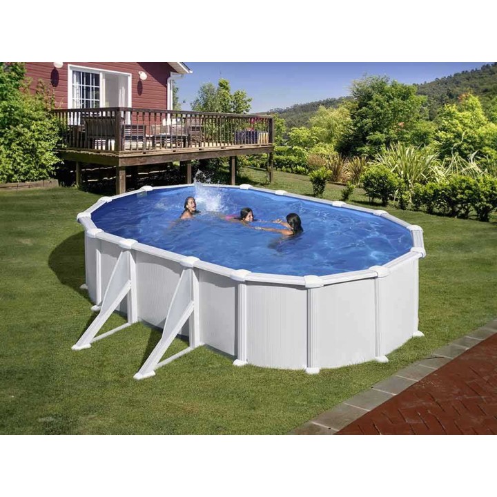 Gre Atlantis Ovale 610 × 375 × 120 cm teräsallas, Aqualoon-suodatin