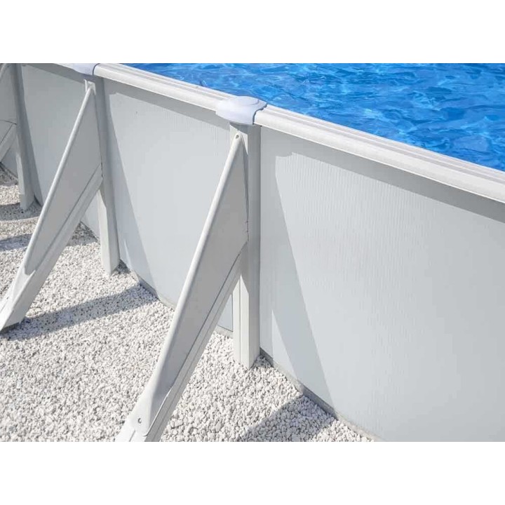 Gre Atlantis Ovale 610 × 375 × 120 cm teräsallas, Aqualoon-suodatin