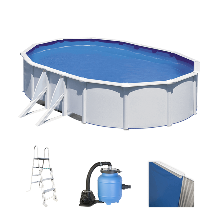 Gre Fidji Ovale soikea teräsallas 500 300 120 cm Aqualoon suodatin