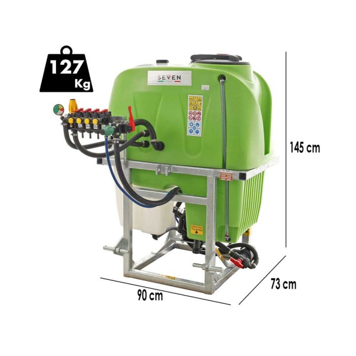 Seven Italy 400L traktorikäyttöinen ruiskutuslaite, Comet BP 75, 400 l