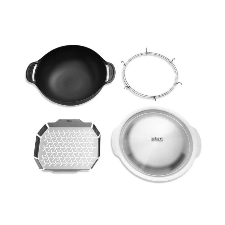Weber Crafted -wokki höyrytyskorilla, emaloitu valurauta, 5,7 l