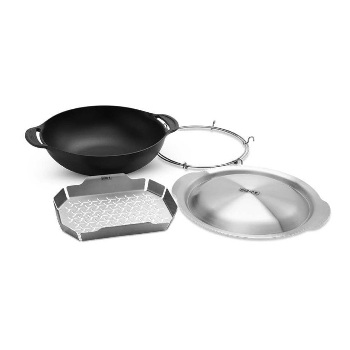 Weber Crafted -wokki höyrytyskorilla, emaloitu valurauta, 5,7 l
