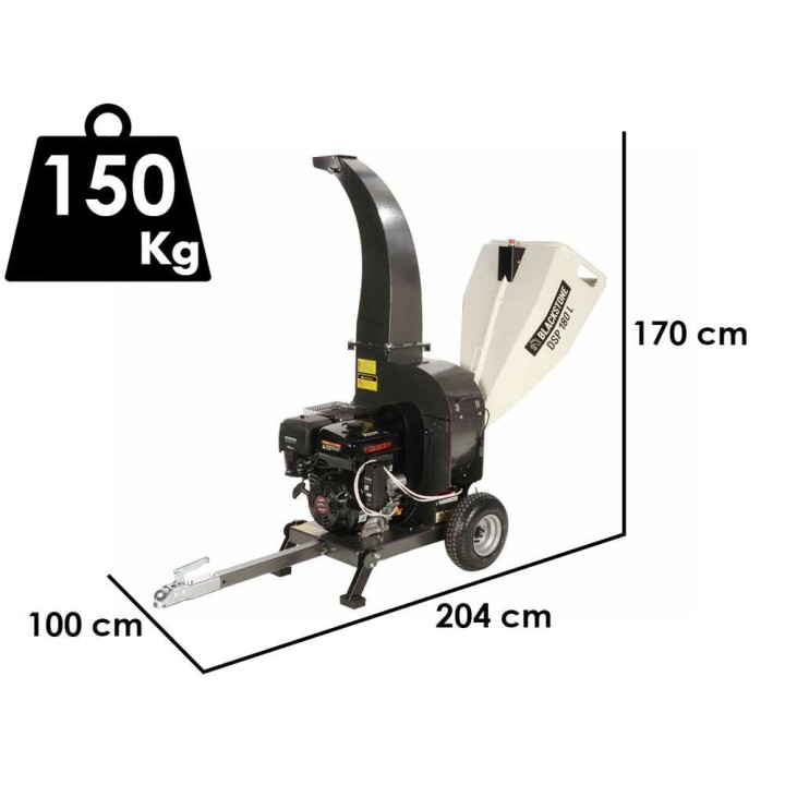 BlackStone DSP 180 L -biotriturattori, Loncin 420 cm³, 15 HP, 90 mm
