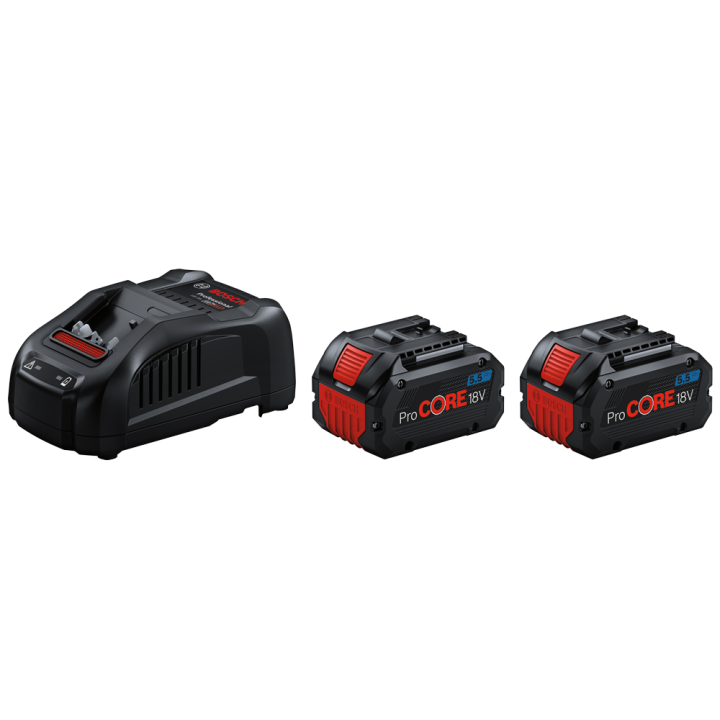 Bosch ProCORE18V akkusarja 2 5 5 Ah ja GAL 1880 CV laturi