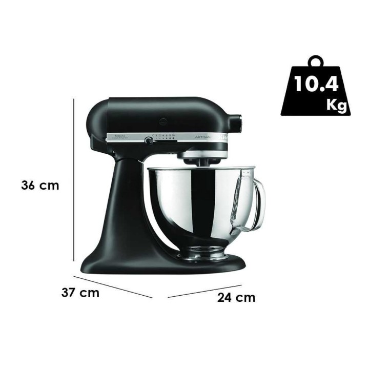 KitchenAid Artisan 5KSM125-EBM planetaarisekoitin, 300 W, 4,8 l, musta