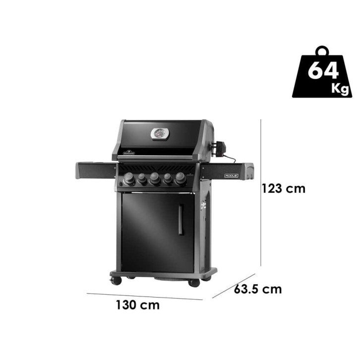 Napoleon Rogue 425 RSB kaasugrilli sivukeittimellä, 20,75 kW
