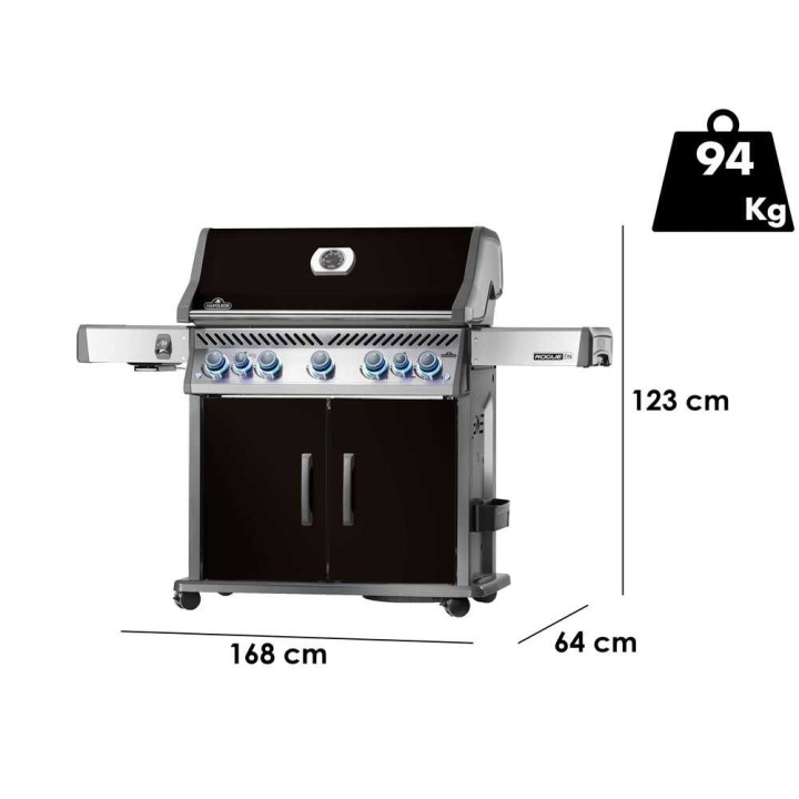 Napoleon Rogue PRO-S 625 -kaasugrilli, infrapunatoiminen sivukeitin, 25,9 kW