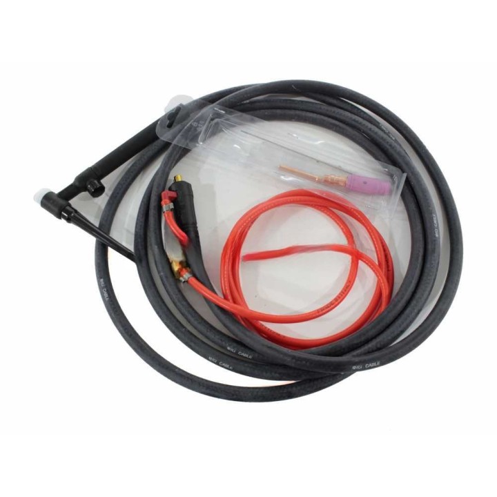 TIG-hitsauspoltin 140 A, kaasun ohjausventtiili, 4 m kaapeli, 50 mm²