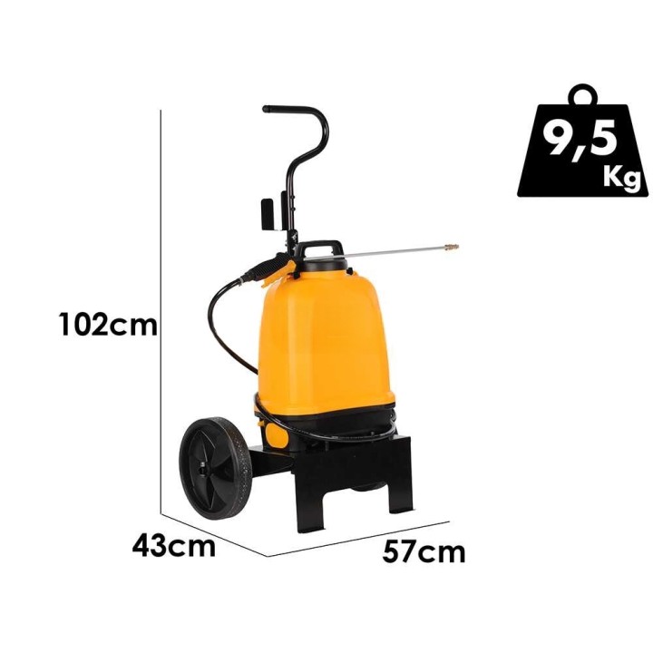 Volpi V-BLACK VITA 12 akkukäyttöinen reppuruisku trolleylla, 12 l, 14,4 V