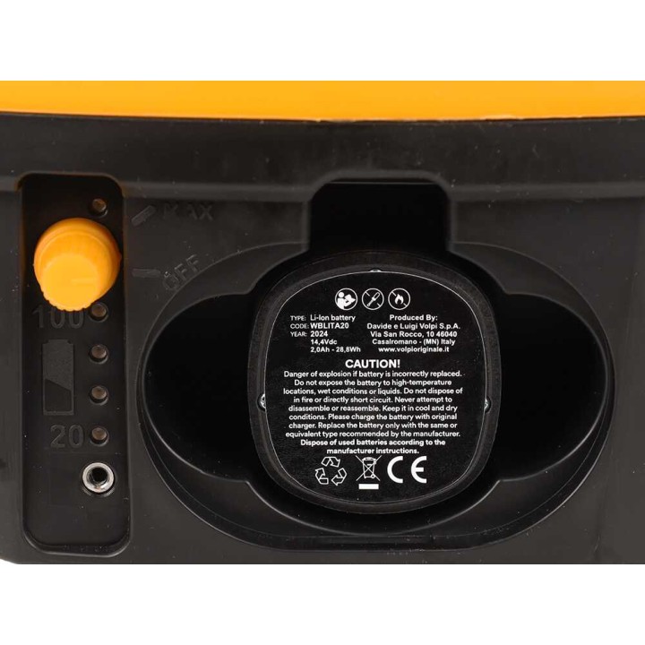 Volpi V-BLACK VITA 12 akkukäyttöinen reppuruisku trolleylla, 12 l, 14,4 V