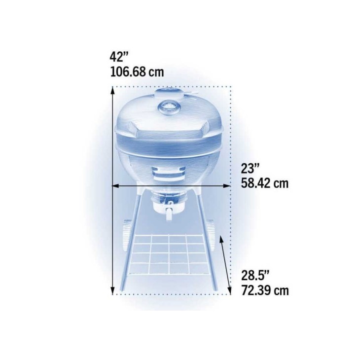 Napoleon PRO22 hiiligrilli, Ø 55 cm, 2 375 cm², kansi ja lämpömittari