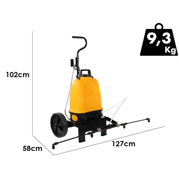 Volpi V-BLACK VITA 12 akkukäyttöinen reppuruisku, 12 l, 14,4 V, trolley-kärry