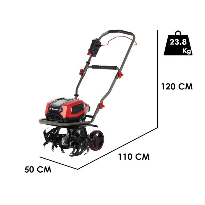 Einhell GP-CR 36/45 Li E BL sähköjyrsin, 36 V, 45 cm, 2 × 4 Ah akku