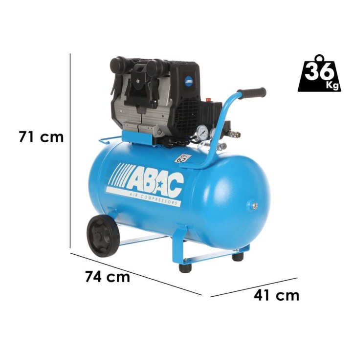 ABAC MONTECARLO QUIETE OS20 öljytön kompressori, 2 HP, 50 l, 230 V